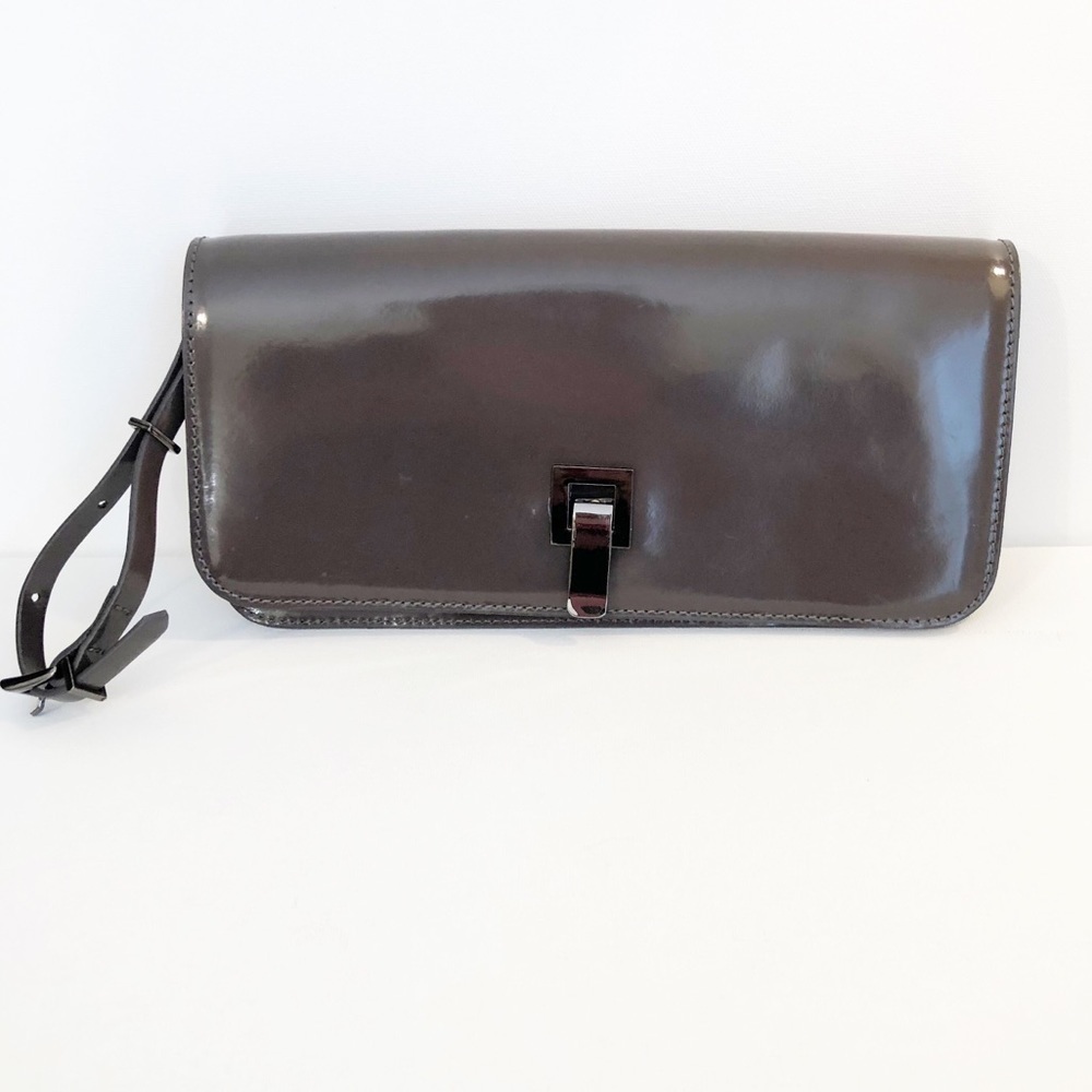 Alberta Di Canio Leather Gray Clutch Wristlet
